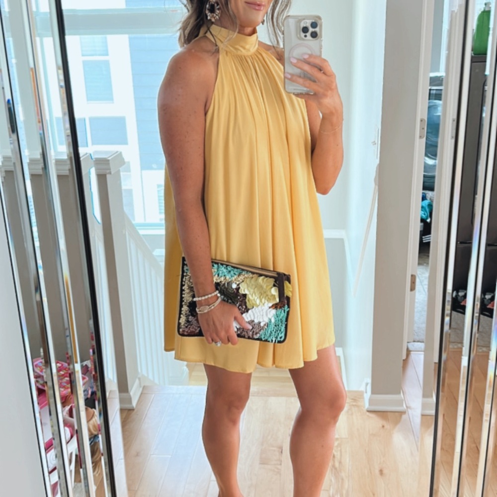 Aura yellow halter dress, size XS - gorgeous!